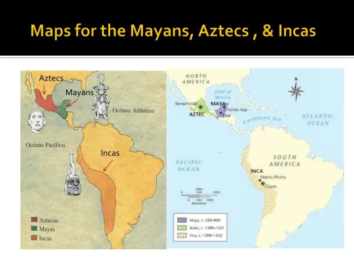 Maya aztec and inca map