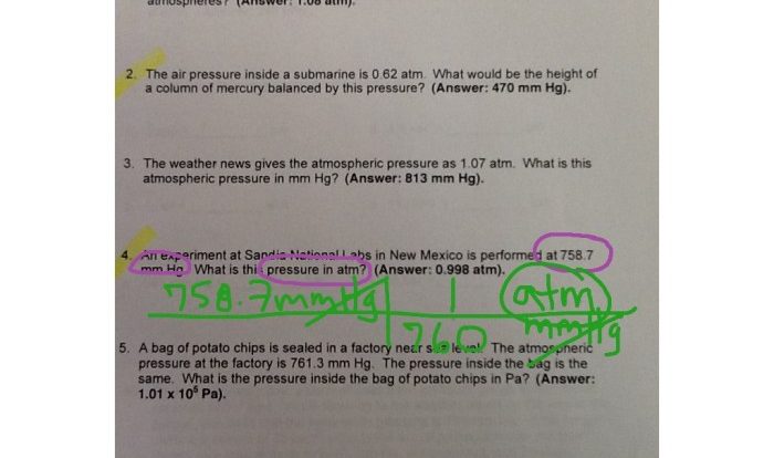 Pressure conversions chem worksheet 13 1