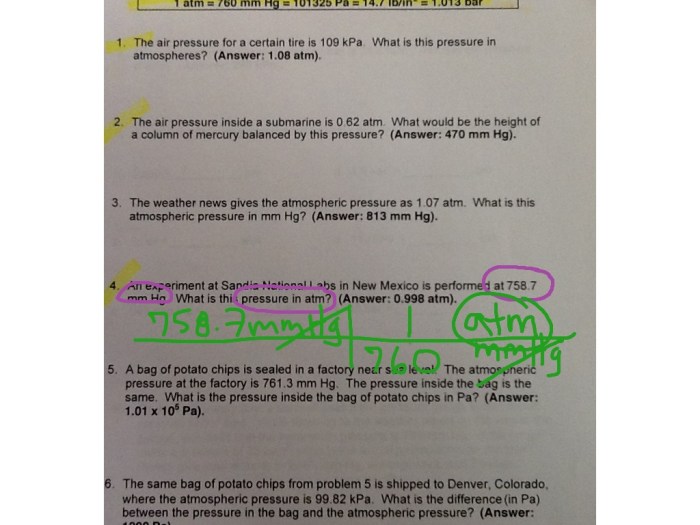 Pressure conversions chem worksheet 13 1