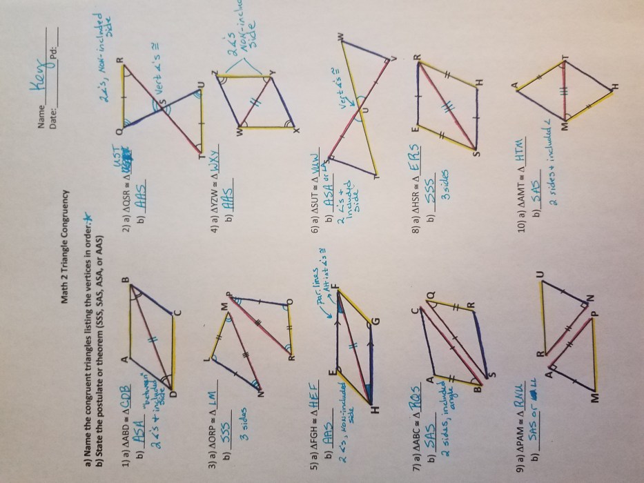 Aas and isosceles triangles common core geometry homework