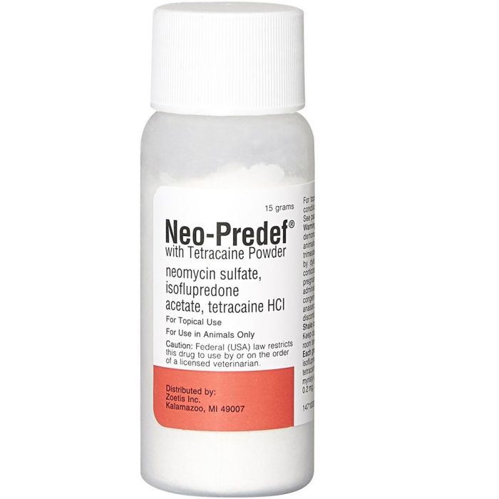 Neo-predef with tetracaine powder side effects